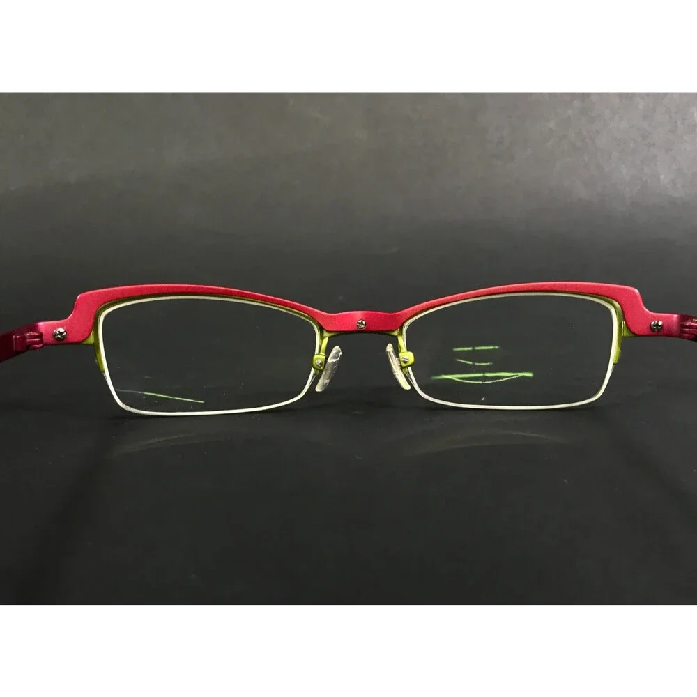 Face A Face Petite Eyeglasses Frames SWISS 3 9110 Red Green Cat Eye 46-19-125
